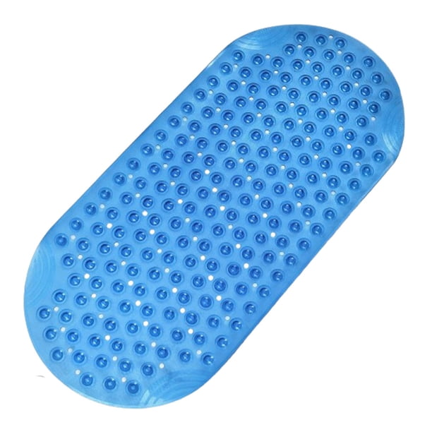 Wosthever Alfombra de baño de PVC con ventosas para evitar accidentes por resbalones fabricada con alfombras de ducha antideslizantes de PVC Juegos de accesorios de baño Azul translúcido