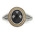 thumbnail image 5 of Shey Couture Sterling Silver with 14K Accent Antiqued Checkerboard-cut Black Onyx Ring, 5 of 7