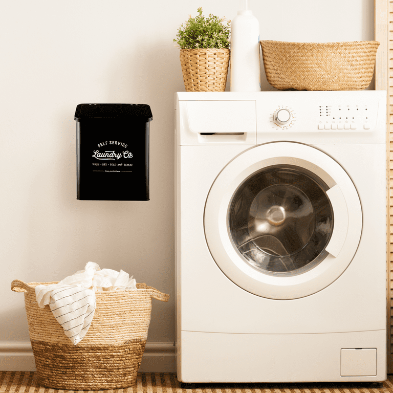 Magnetic Lint Bin, Dryer Lint Trash Can with Lid, Wall Mounted 