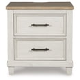 thumbnail image 3 of Signature Design by Ashley Shaybrock Modern Farmhouse Nightstand with USB Charging, 2 Drawers - Antique White, 3 of 8