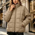 thumbnail image 2 of Puffer Jacket Womens Stand Collar Zip Up Lightweight Casual Quilted Coat With Pockets For Fall Winter, 2 of 8