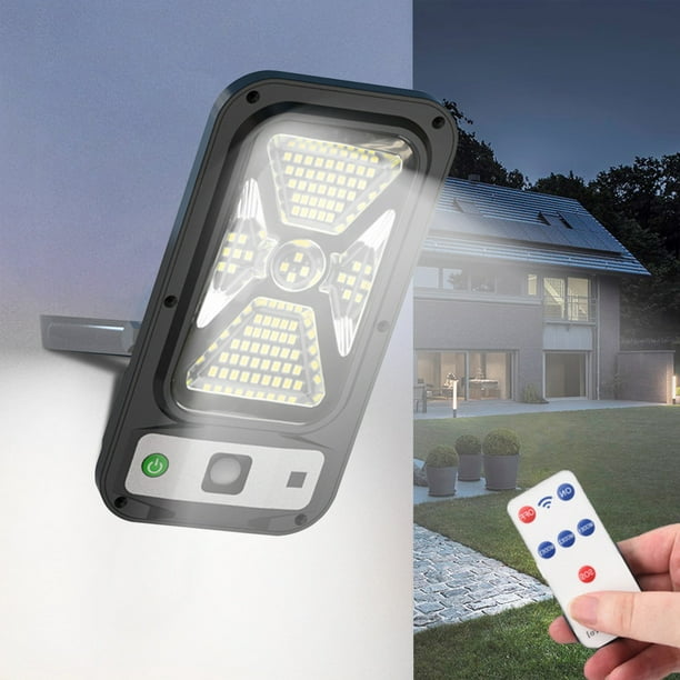 Luces solares para exteriores, sensor de movimiento, resistentes al agua IP65, 3 modos de luz, control remoto, apliques para valla, jardín, patio, luces solares para jardín, luces con sensor