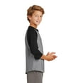 thumbnail image 3 of Sport-Tek Youth Colorblock Raglan Jersey-XS (Heather Grey/Black), 3 of 6
