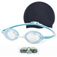 thumbnail image 5 of NIBOLOG 2Pcs/Set Scuba Goggles Anti fog High Clarity Adjustable Buckle Good Sealing Waterproof Eyes Ergonomic Swim Glasses Silicone Swim Hat Set Swimming Accessory, 5 of 8