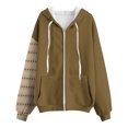 thumbnail image 4 of hotojiny Womens Oversized Hoodies Long Sleeve Full Zip Sweatshirts Drawstring Casual Hooded Jacket with Pockets, 4 of 5