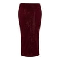 thumbnail image 5 of Sparkly Sequin Skirts for Women High Waisted Slimming Slit Bodycon Rave Midi Skirts Glitter Cocktail Party Skirt, 5 of 5