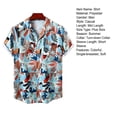 thumbnail image 7 of sunsanly Men Vacation Shirt Colorful Floral Print Turn-down Collar Short Sleeves Single-breasted Cooling Cardigan Plus Size Men Beach Top Men Clothes, 7 of 7
