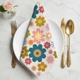 thumbnail image 2 of Vintage Boho Floral Cloth Napkins, Yellow Pink Floral Bohemia Beige Washable and Reusable Dinner Napkins Set of 2, Table Napkin for Kitchen Party Birthday Wedding Hotel Housewarming 20"x20", 2 of 9