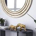 thumbnail image 2 of 18", 14"W Gold Polystone Leopard Sculpture, by DecMode (2 Count), 2 of 9