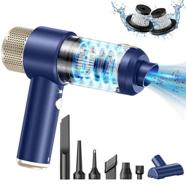 Comvin Car Vacuum Cordless, Rechargeable Portable Vacuum Cleaner for Car Home Wet Dry, 4-in-1 Mode with LED