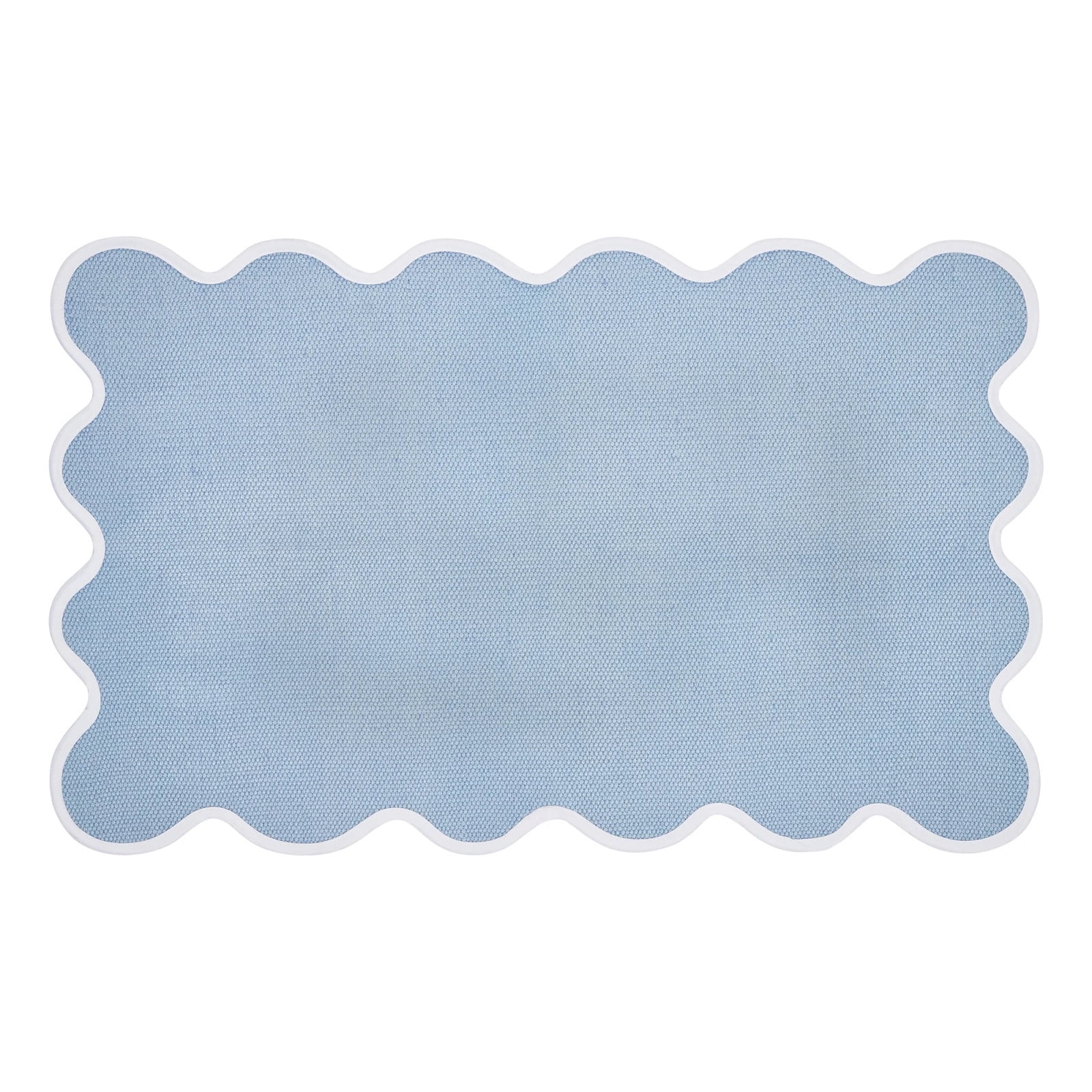 19.7" x 31.5" Blue Irregular Edged Mat, Stylish and Comfortable Floor Mat for Entryways, Living Rooms, Bedrooms, and Kitchens, Non-Slip and Easy to Clean