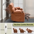 thumbnail image 3 of LVUYOYO Living Room Center Console Power Reclining Loveseat with Massage Function and Storage, Brown, 3 of 8
