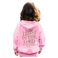 thumbnail image 4 of Otqutp Kids Warm Winter Jackets Loves You Hoodies for Girls Letter Print Sweatshirt Oversized Long Sleeve Pullover Top Children Lightweight Tops(Pink,4-5 Years), 4 of 6