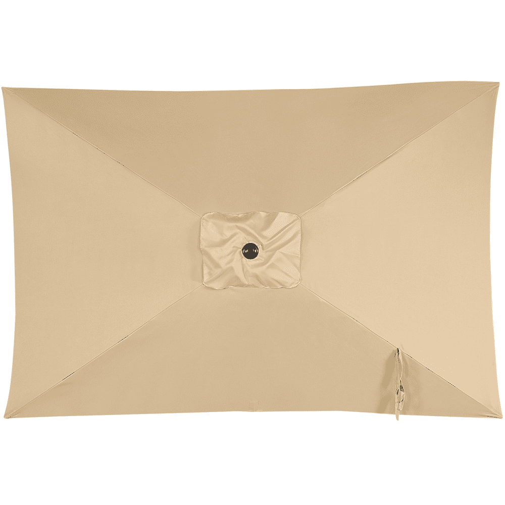 Yaheetech 6.5x10ft Rectangular Outdoor Patio Umbrella with Push Button Tilt and Crank, Tan
