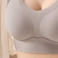 thumbnail image 4 of Chiccall Womens Wireless Everyday Sports Bras V Ribbed Fabric Wide Strap Seamless Solid Color Pull-On No Underwire Complete Cup Athletic Tshirt Bras, 4 of 4