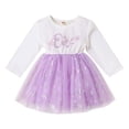 thumbnail image 2 of IBTOM CASTLE Baby Girls Winter Snowflake 1st Birthday Outfit Velvet Princess Dress + Headband Christmas Cake Smash Photo Shoot 12-18 Months Lilac Snowflake One, 2 of 8