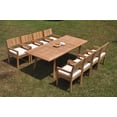 thumbnail image 4 of Grade-A Teak Dining Set: 8 Seater 9 Pc: 94" Double Extension Rectangle Table And 8 Veranda Arm Chairs Outdoor Patio WholesaleTeak #WMVRz, 4 of 4