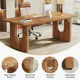 thumbnail image 5 of Tribesigns Modern Executive Desk, 70.9" Large Office Computer Desk, Conference Table Meeting Room Table, Simple Workstation Business Furniture for Home Office, Rustic Brown, 5 of 8