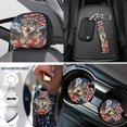 thumbnail image 4 of Uorisanigo Car Seat Covers Full Set American Flag Wolf Flower Steering Wheel Covers Pack of 18 Universal Arm Rest Cover,Shoulder Strap Protector,Hand Brake Gear Shift Cover,Coasters,Keychain, 4 of 7