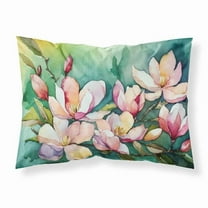 Louisiana Magnolias in Watercolor Fabric Standard Pillowcase