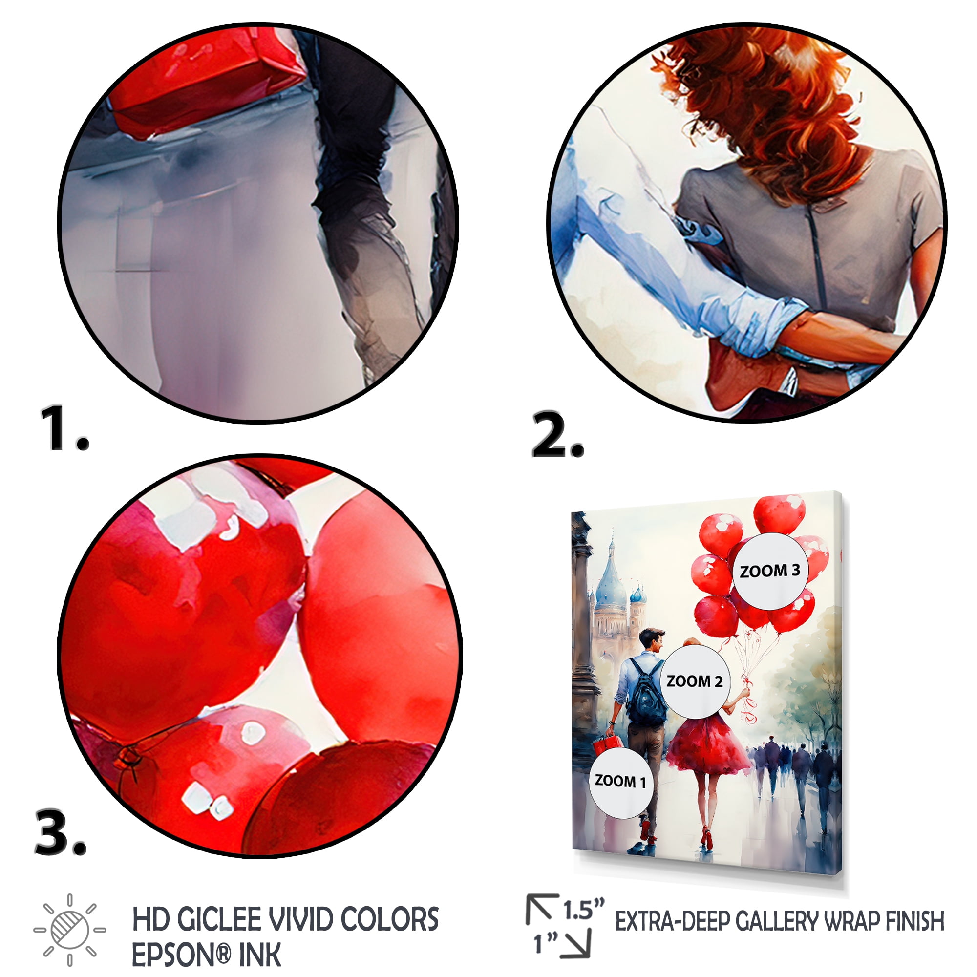 Designart Couples In Love In Paris I Canvas Wall Art
