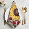 thumbnail image 2 of Sunflowers Cloth Napkins, Retro Flower Barn Doors Butterfly Farmhouse Brown Washable and Reusable Dinner Napkins Set of 8, Table Napkin for Kitchen Party Birthday Wedding Hotel Housewarming 20"x20", 2 of 9