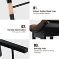 thumbnail image 6 of Modern Dressing Makeup Stool with Concave Seat Rubberwood Legs, 6 of 7