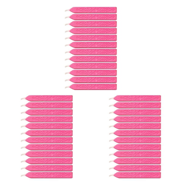 Inteprter 12 piezas de cera de sellado, cuentas de sello de cera, patrón de flecha, cera de sellado derretida DIY para decoración de boda, Rosa roja 3piezas