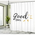 thumbnail image 4 of Ambesonne Minimalist Shower Curtain, Simplistic Summer Times, 69"Wx84"L, Marigold White and Black, 4 of 4