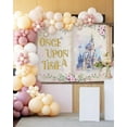 thumbnail image 6 of Fairy Tale Book Backdrop Colorful Castle Story Book for Princess Birthday Party Decorations Once Upon a Time Backdrops Floral Butterfly Background (Pink and Gold, 7x5ft(82"x60")), 6 of 10