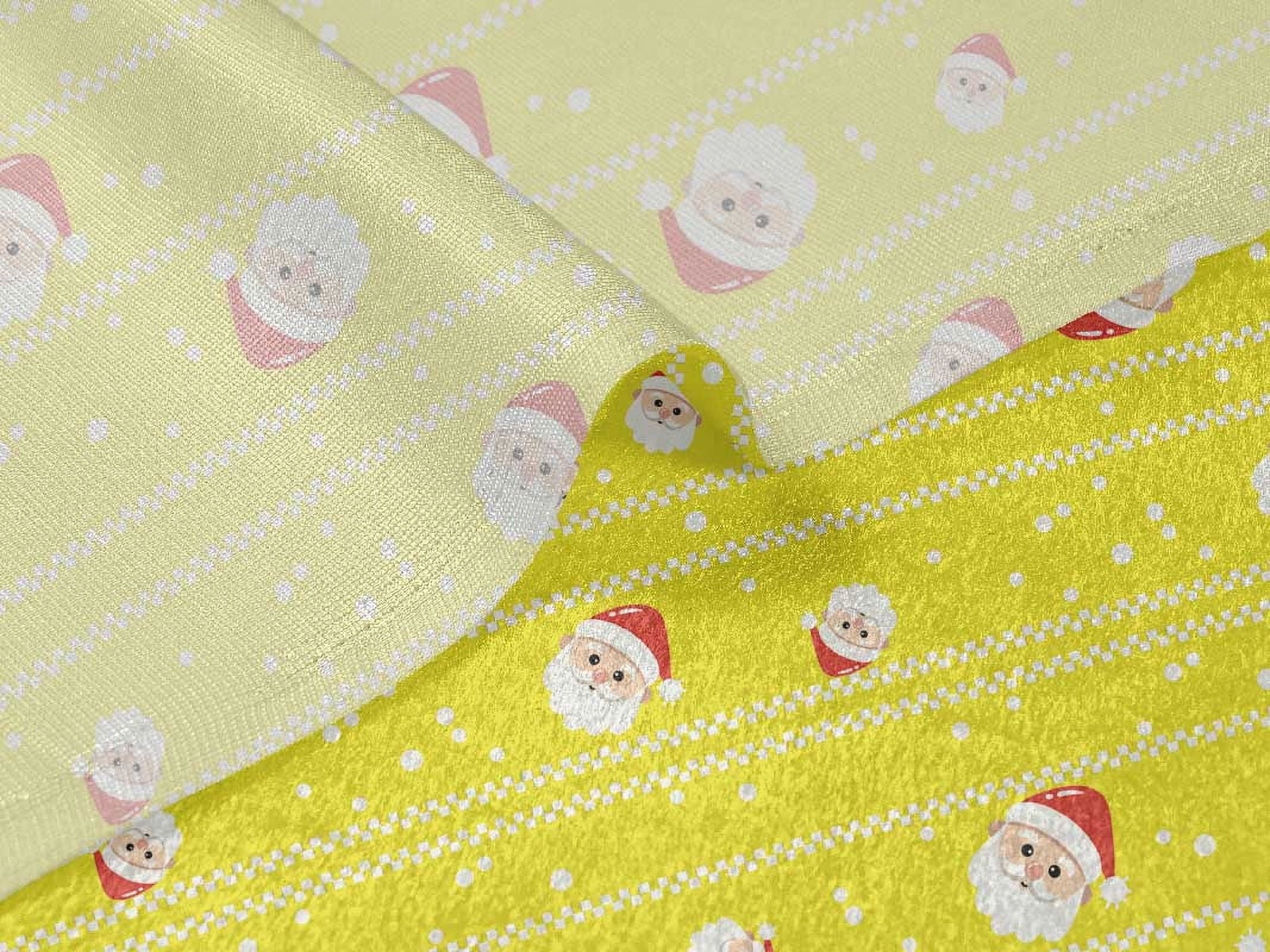 oneOone Velvet Yellow Fabric Merry Christmas Dress Material Fabric Print Fabric By The Yard 58 Inch Wide