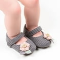 thumbnail image 5 of Xfvqtps Baby Girls Walking Shoes Knit Flower and Leaf Hook Loop Cute Soft Sole Non Slip Indoor Mesh First Walker Shoes Summer New Baby Knitted Wool Shoes Gray, 5 of 9