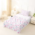 thumbnail image 5 of Erosebridal Pink Bowknots Twin Sheet Sets,Girls Cartoon Bow Bedding For Ribbon Bowtie Lover 3-Piece, 5 of 6
