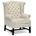thumbnail image 1 of Baxton Studio Chaise d'Appoint Touffetée Beige Clair et Noir, 1 of 6