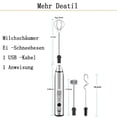 thumbnail image 2 of Milk Frother Electric , USB-C Rechargeable Milk Frother Stainless Steel Electric Milk Frother with Adjustable Speeds, 2 of 5