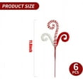 thumbnail image 7 of 6PC Set Red/White Christmas Tree Decorations Picks Christmas Tree Woolen Candy Curly Pick, NOGIS Christmas Tree Decorations Home Office Vase Party Ornaments (Red), 7 of 7
