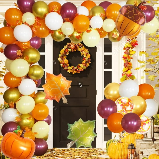 Kit guirlande ballons orange, décorations anniversaire orange