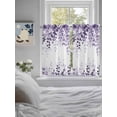 thumbnail image 3 of Purple Bathroom Window Curtain, Eucalyptus Leaves Light Filtering Coffee Kitchen Curtains, Bedroom Living Room Curtains 2 Panel 84"x45", 3 of 6