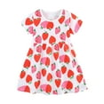 thumbnail image 2 of DAETIROS Girls Dresses,Cotton Floral Cute Round Neck Short Sleeve Casual Girls Summer Dress Red Size 3 years, 2 of 7