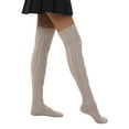 thumbnail image 3 of ITFABS Female Knitted Stocking, Solid Color Long Tube Socks Knee-High Socks, 3 of 9