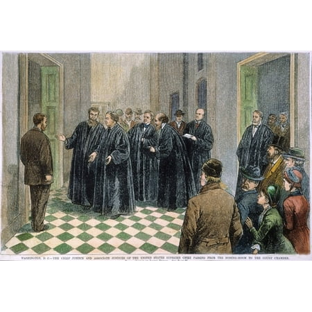 Supreme Court, 1881. /Nthe Chief Justice And Associate Justices Of The United States Supreme Court Passing From The Robing