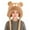 F, variant on CPNG Girls Furry Faux Fur Beanie Hat Winter Fleece Hat Cute Animals Cartoon Bear Ears Winter Plush Balaclava Hats Teen Kids Outdoor Windproof Warm Hat with Strap