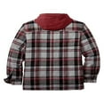 thumbnail image 3 of FNNMNNR Men‘s Hooded Quilted Lined Flannel Shirt Jacket Long Sleeve Plaid Zipper Button Up Coat Outwear, 3 of 5