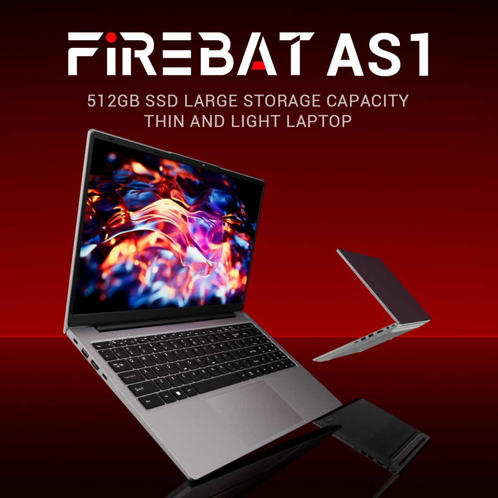 FIREBAT AS1 15.6" FHD Laptop, AMD Ryzen 5 7430U, 16GB, 512GB SSD, Gray