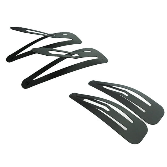 BESTYASH 50Pcs Snap Hair Barrettes Black Epoxy Hair Decoration for Family Photos