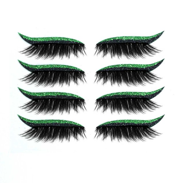4 pares de delineador de ojos parche de pestañas tipo Universal cosméticos delineador de ojos par Irfora Parche de pestañas Eyeliner