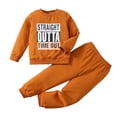 thumbnail image 1 of Gibobby Conjunto de dos piezas niño Tops con estampado de de manga larga para niños pequeños, pantalones de Color sólido, conjuntos deportivos informales(Amarillo, 18-24 Meses ), 1 of 5