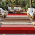 thumbnail image 2 of Red Pink Outdoor Rug 6x9 Ft - Reversible Patio Rug Outdoor Camping Rugs, Farmhouse Wood Grain Vintage Brown Striped Washable Indoor Outdoor Area Rugs, Non-Slip Outdoor Carpet Runner for Deck/Porch, 2 of 8