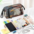 thumbnail image 5 of Nylon Fish Mouth Pencil Case with Large Capacity Zipper Pencil Pouch Majestic Bald Eagle Pencil Bag Organizers, 5 of 7