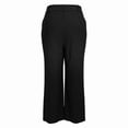 thumbnail image 6 of Linen Pants Women High Waist Straight Leg Button Zip Pocket Loose Daily Wide Leg Sweatpants Women Black L, 6 of 6
